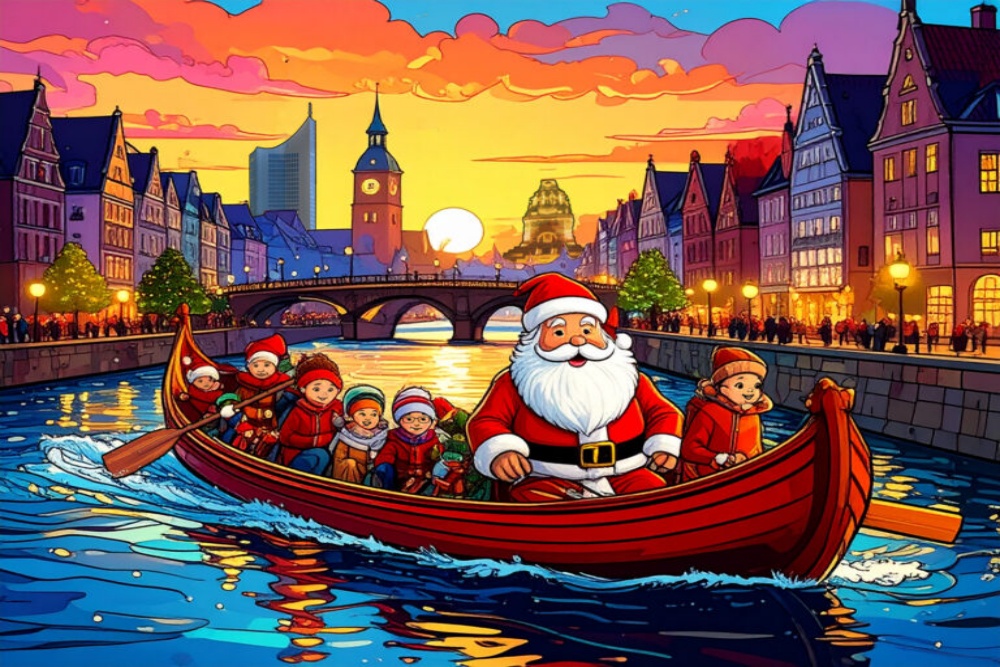 Leipziger Wasser-Weihnachtsmarkt: Bootsverleih Klingerweg