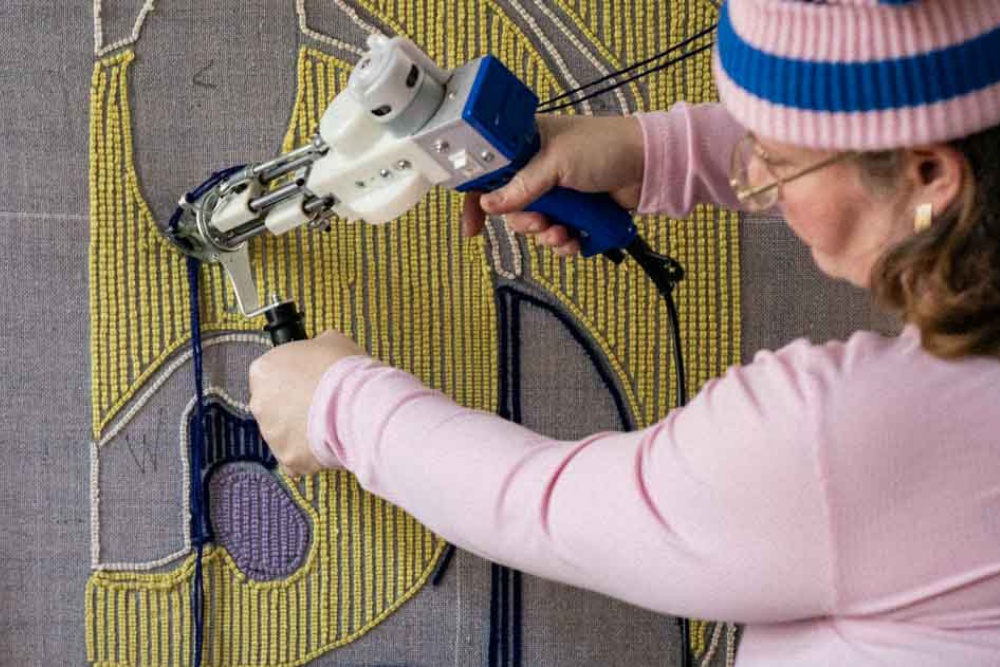 Kleinen Teppich tuften: Flamingocat